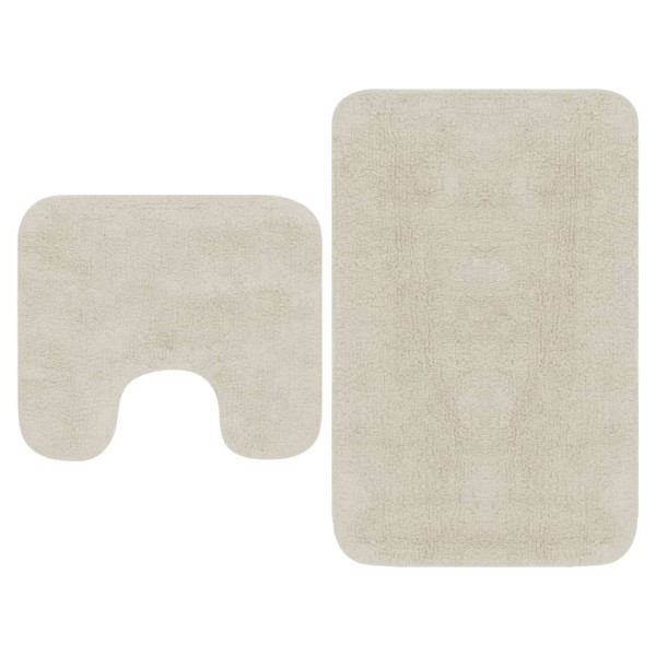 Conjunto de alfombrillas de baño de tela 2 piezas blanco