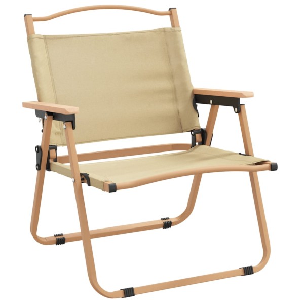 Sillas de camping 2 uds tela Oxford beige 54x43x59 cm