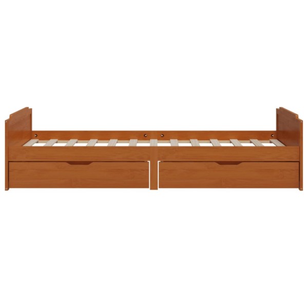 Estructura cama cajones madera maciza de pino marrón 90x200 cm