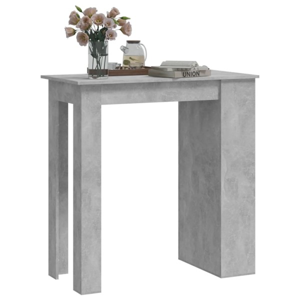 Mesa alta con estante almacenaje gris hormigón 102x50x103,5 cm