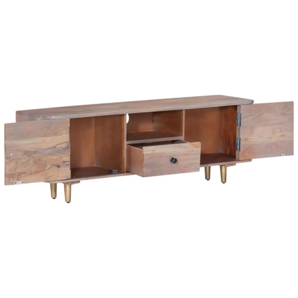 Mueble de TV de madera maciza de acacia 118x30x40 cm