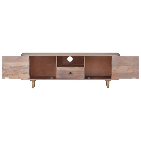 Mueble de TV de madera maciza de acacia 118x30x40 cm