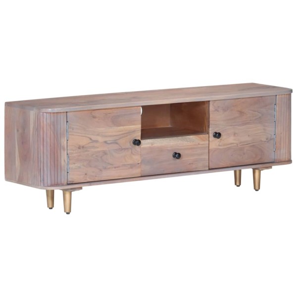 Mueble de TV de madera maciza de acacia 118x30x40 cm