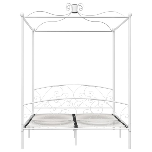 Estructura de cama con dosel metal blanco 160x200 cm