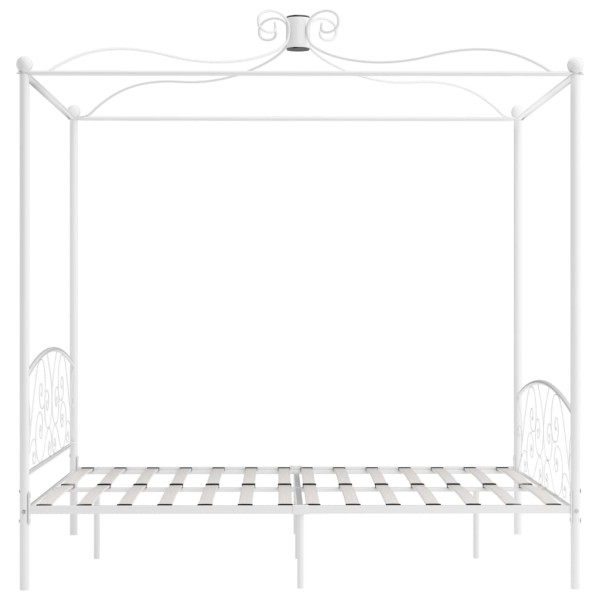 Estructura de cama con dosel metal blanco 160x200 cm