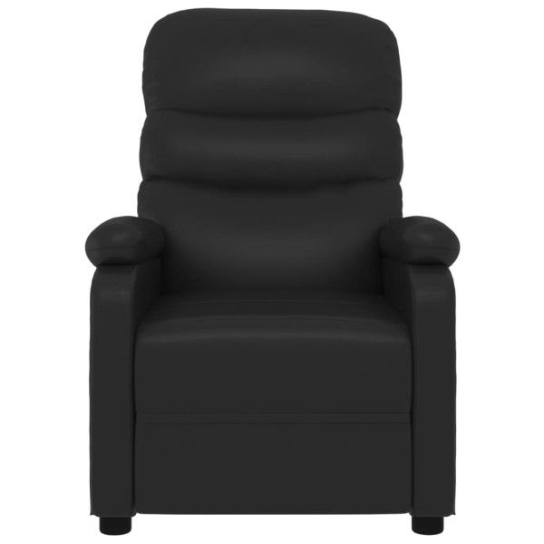 Sillón de masaje reclinable eléctrico de cuero sintético negro