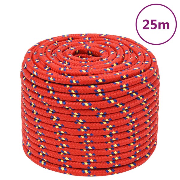 Cuerda de barco polipropileno rojo 14 mm 25 m