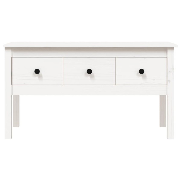 Mesa de centro de madera maciza de pino blanca 102x49x55 cm