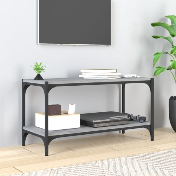 Mueble para TV contrachapada y acero gris Sonoma 80x33x41 cm