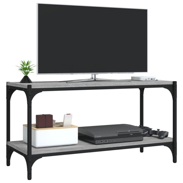 Mueble para TV contrachapada y acero gris Sonoma 80x33x41 cm