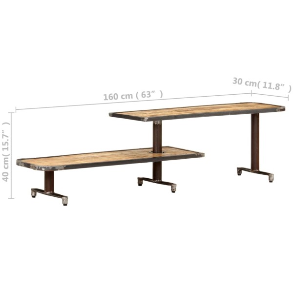 Mueble para TV de madera maciza de mango 160x30x40 cm