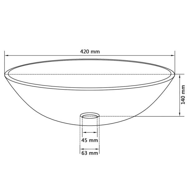 Lavabo de vidrio templado 42 cm esmerilado