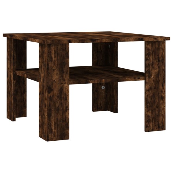 Mesa de centro madera contrachapada roble ahumado 60x60x42 cm