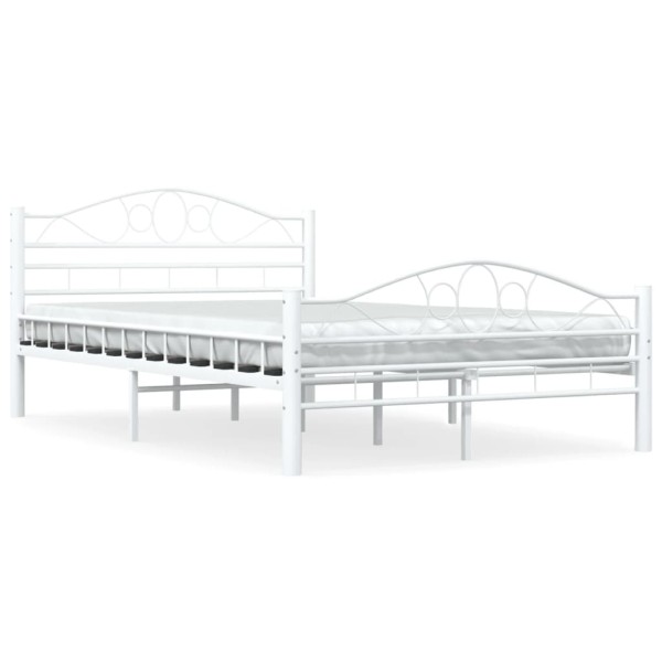 Estructura de cama de metal blanco 140x200 cm