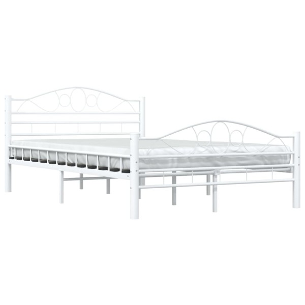 Estructura de cama de metal blanco 140x200 cm