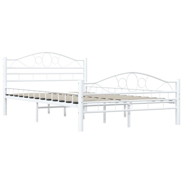 Estructura de cama de metal blanco 140x200 cm