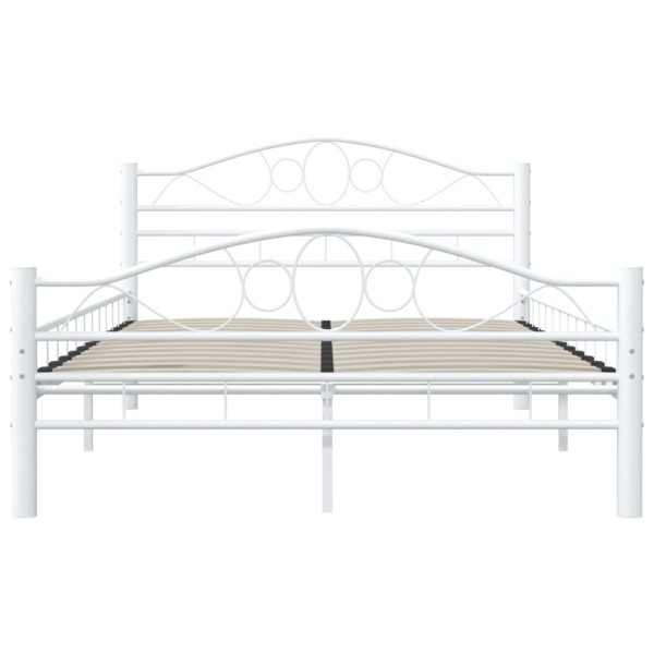 Estructura de cama de metal blanco 140x200 cm