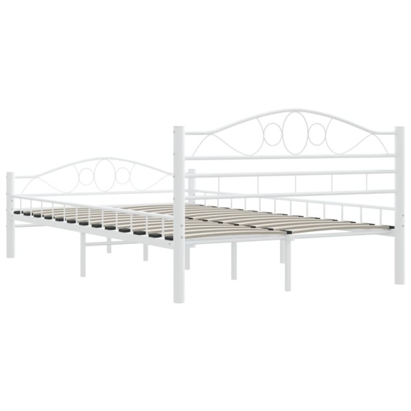 Estructura de cama de metal blanco 140x200 cm