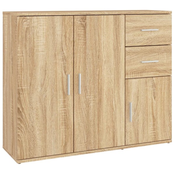 Aparador de madera contrachapada roble Sonoma 91x29,5x75 cm