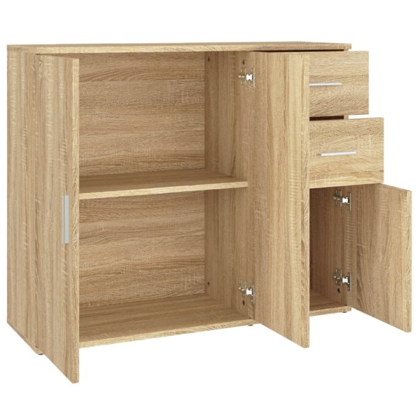 Aparador de madera contrachapada roble Sonoma 91x29,5x75 cm