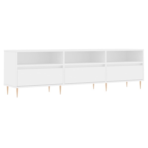 Mueble de TV madera contrachapada blanco 150x30x44,5 cm