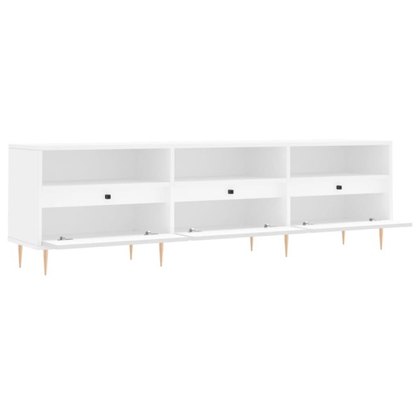 Mueble de TV madera contrachapada blanco 150x30x44,5 cm