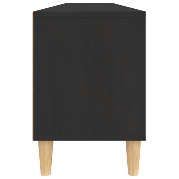 Mueble de TV madera contrachapada negro 150x30x44,5 cm