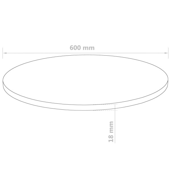 Tablero de mesa redondo MDF 600x18 mm