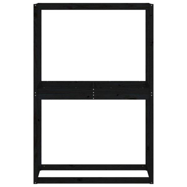 Soporte neumáticos madera maciza de pino negro 120x40x180 cm