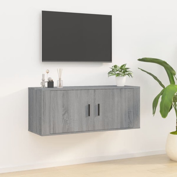 Mueble para TV de pared gris Sonoma 100x34,5x40 cm