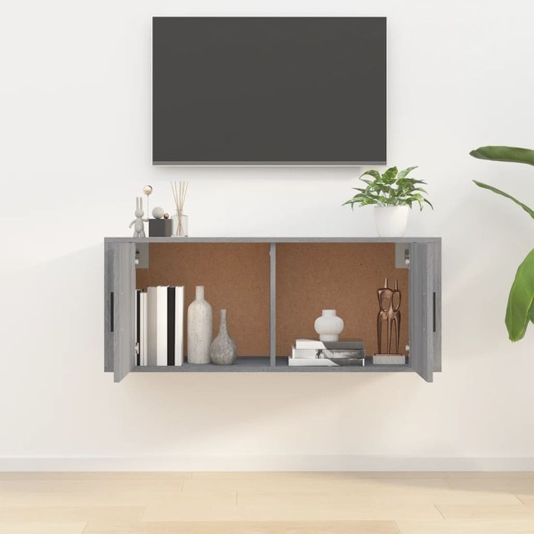 Mueble para TV de pared gris Sonoma 100x34,5x40 cm