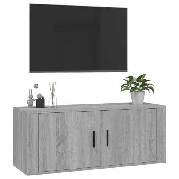 Mueble para TV de pared gris Sonoma 100x34,5x40 cm