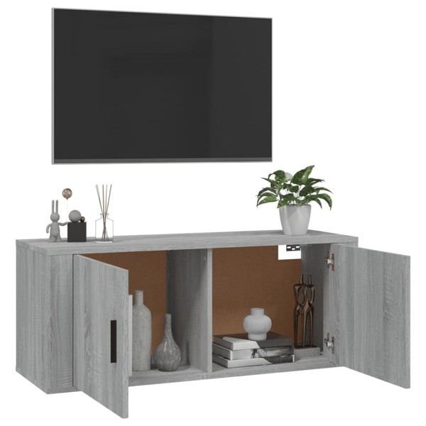 Mueble para TV de pared gris Sonoma 100x34,5x40 cm