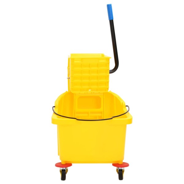 Cubo para fregona con escurridor y ruedas PP amarillo 36 L