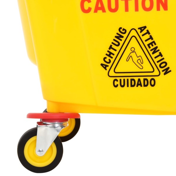 Cubo para fregona con escurridor y ruedas PP amarillo 36 L