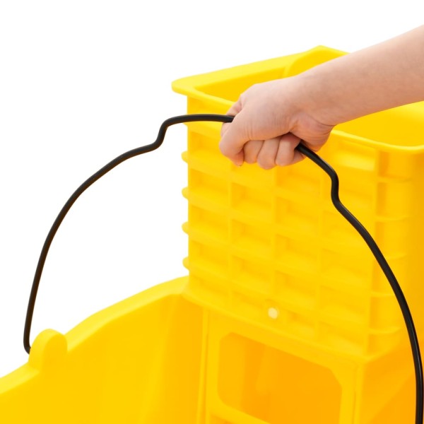 Cubo para fregona con escurridor y ruedas PP amarillo 36 L