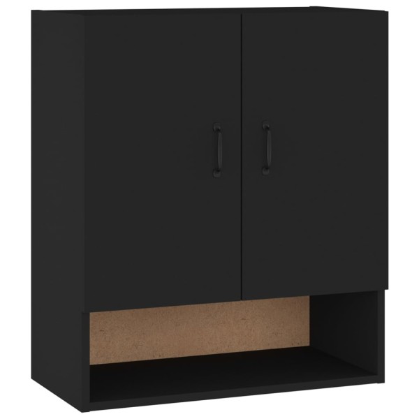 Armario de pared madera contrachapada negro 60x31x70 cm