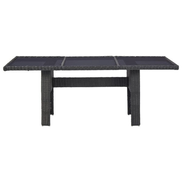 Mesa comedor jardín vidrio ratán sintético negro 200x100x74 cm