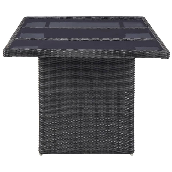 Mesa comedor jardín vidrio ratán sintético negro 200x100x74 cm