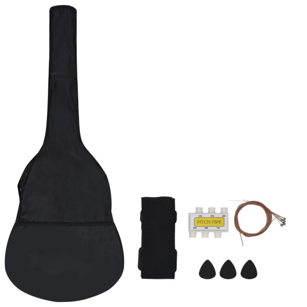 Set de guitarra clásica niños principiantes 8 pzas azul 3/4 36"