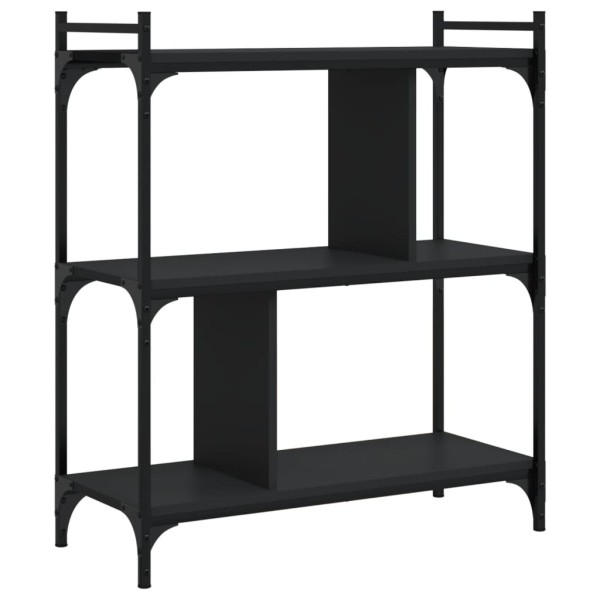 Librería de 3 estantes madera de ingeniería negro 76x32x88 cm