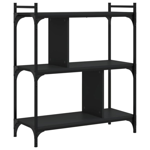 Librería de 3 estantes madera de ingeniería negro 76x32x88 cm