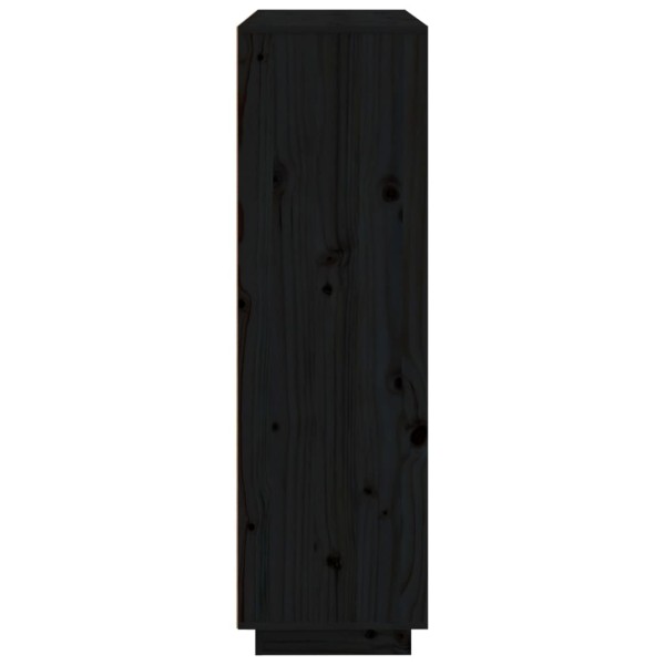 Aparador alto de madera maciza de pino negro 110,5x35x117 cm