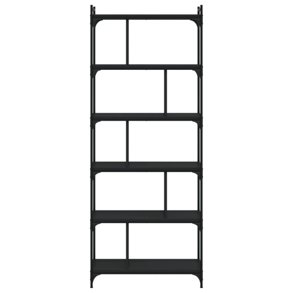 Librería de 6 estantes madera de ingeniería negro 76x32x192 cm