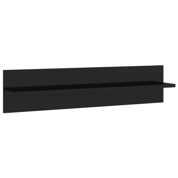 Estante de pared 2 uds contrachapado negro brillo 80x11,5x18 cm