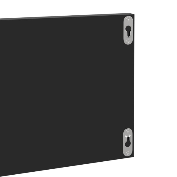 Estante de pared 2 uds contrachapado negro brillo 80x11,5x18 cm