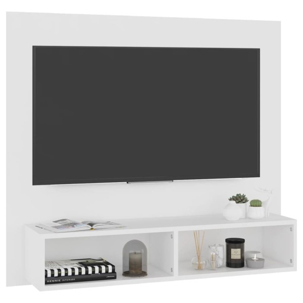 Mueble de TV de pared madera contrachapada blanco 102x23,5x90cm