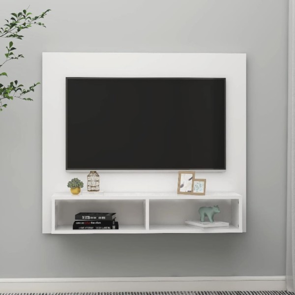 Mueble de TV de pared madera contrachapada blanco 102x23,5x90cm