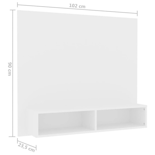 Mueble de TV de pared madera contrachapada blanco 102x23,5x90cm