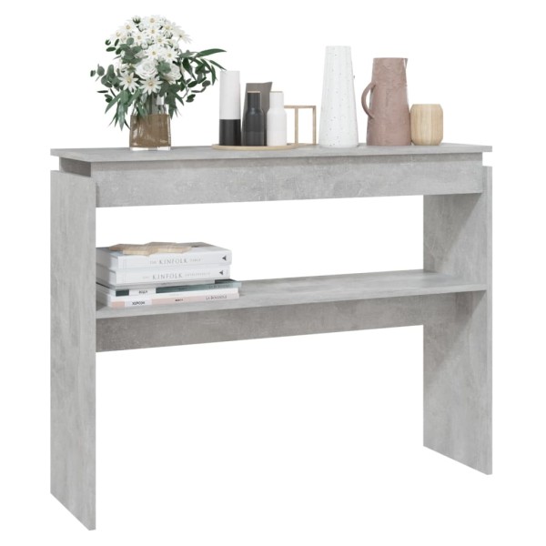 Mesa consola madera contrachapada gris hormigón 102x30x80 cm